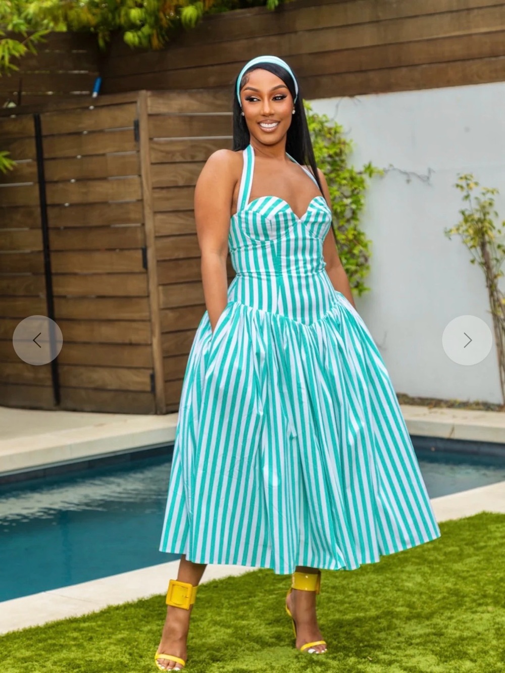 Ellalisque teal & white puffer dress